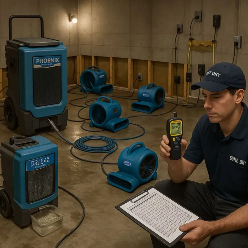 Structural Drying and Dehumidification process in Plymouth, PA